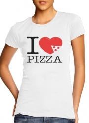 T-Shirt Manche courte cold rond femme I love Pizza