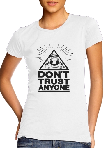 T-Shirt Manche courte cold rond femme Illuminati Dont trust anyone