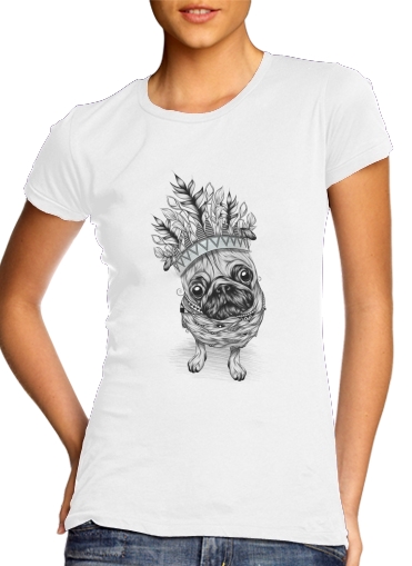 T-Shirt Manche courte cold rond femme Indian Pug