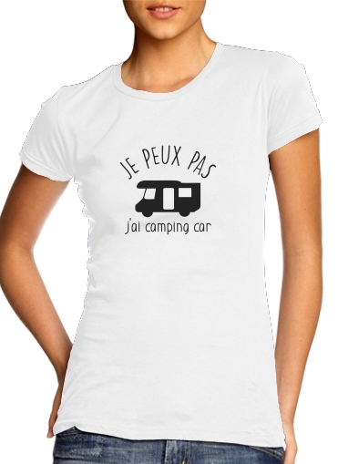 T-Shirt Manche courte cold rond femme Je peux pas j'ai camping car