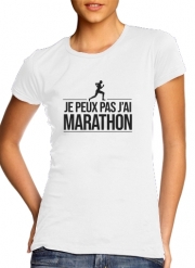 T-Shirt Manche courte cold rond femme Je peux pas j'ai marathon