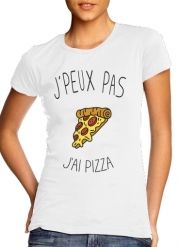 T-Shirt Manche courte cold rond femme Je peux pas j'ai pizza