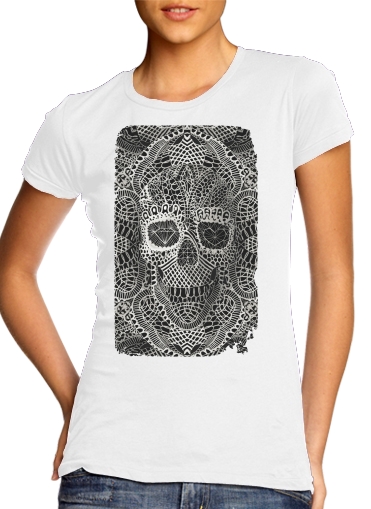 T-Shirt Manche courte cold rond femme Lace Skull