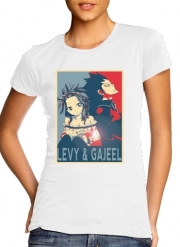 T-Shirt Manche courte cold rond femme Levy et Gajeel Fairy Love
