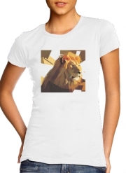 T-Shirt Manche courte cold rond femme Lion Geometric Brown