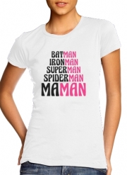T-Shirt Manche courte cold rond femme Maman Super heros