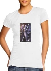 T-Shirt Manche courte cold rond femme Mew And Mewtwo Fanart