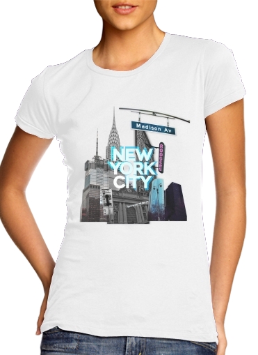 T-Shirt Manche courte cold rond femme New York City II [blue]