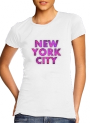 T-Shirt Manche courte cold rond femme New York City Broadway - Couleur rose 