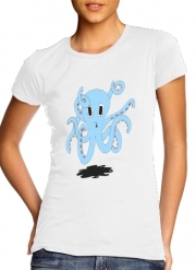T-Shirt Manche courte cold rond femme octopus Blue cartoon