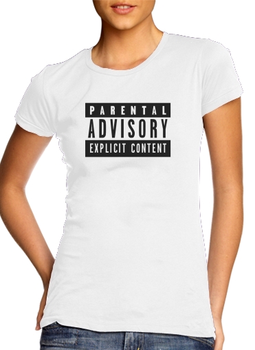 T-Shirt Manche courte cold rond femme Parental Advisory Explicit Content