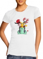 T-Shirt Manche courte cold rond femme Pikachu Bulbasaur Naruto