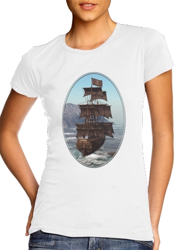 T-Shirt Manche courte cold rond femme Bateau Pirate