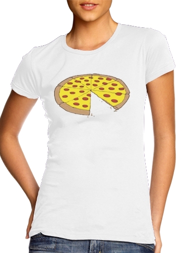T-Shirt Manche courte cold rond femme Pizza Delicious