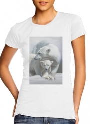 T-Shirt Manche courte cold rond femme Polar bear family