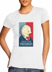 T-Shirt Manche courte cold rond femme ralph wiggum vote for president