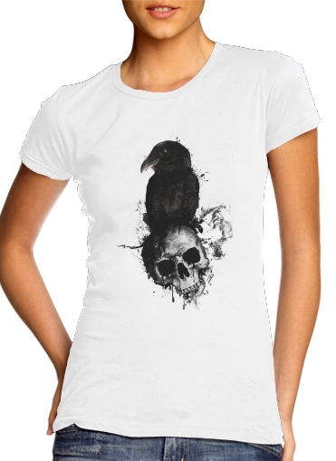 T-Shirt Manche courte cold rond femme Raven and Skull