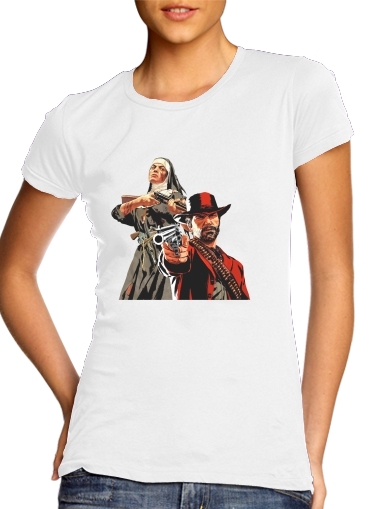 T-Shirt Manche courte cold rond femme Red Dead Redemption Fanart