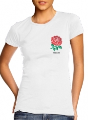 T-Shirt Manche courte cold rond femme Rose Flower Rugby England