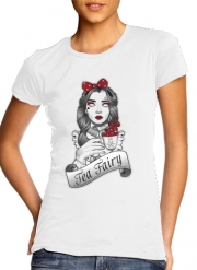 T-Shirt Manche courte cold rond femme Scary zombie Alice drinking tea