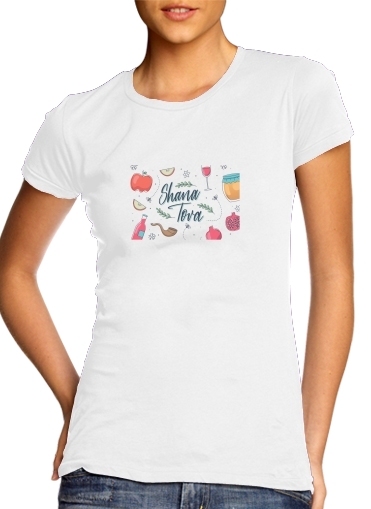 T-Shirt Manche courte cold rond femme Shana tova Doodle