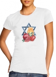 T-Shirt Manche courte cold rond femme Shana tova Honey Fruits Card