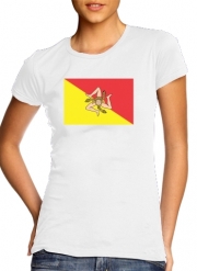 T-Shirt Manche courte cold rond femme Sicile Flag