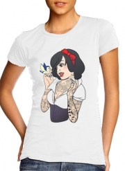 T-Shirt Manche courte cold rond femme Snow White Tattoo Bird