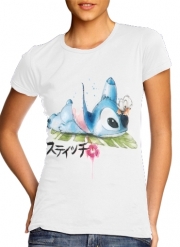 T-Shirt Manche courte cold rond femme Stitch watercolor