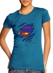 T-Shirt Manche courte cold rond femme Super Maman