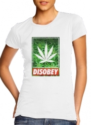 T-Shirt Manche courte cold rond femme Weed Cannabis Disobey