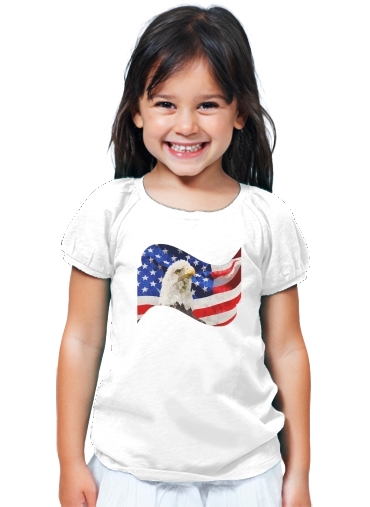 T-Shirt Fille American Eagle and Flag