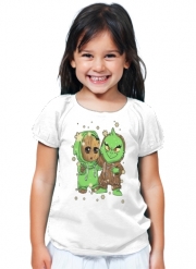 T-Shirt Fille Baby Groot and Grinch Christmas