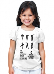 T-Shirt Fille Battle Royal FN Eat Sleap Repeat Dance