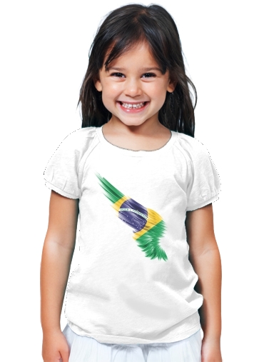 T-Shirt Fille Brésil Maillot Selecao Domicile