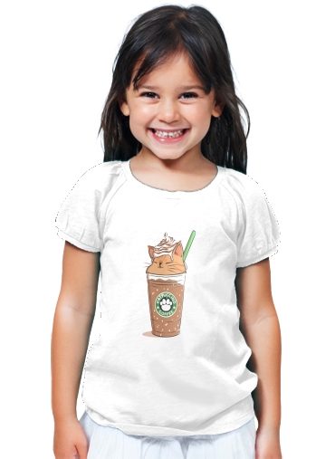 T-Shirt Fille Catpuccino Caramel