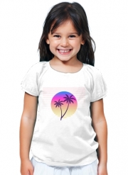 T-Shirt Fille Classic retro 80s style tropical sunset
