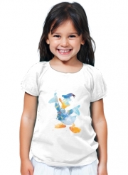 T-Shirt Fille Donald Duck Watercolor Art