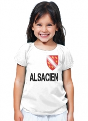 T-Shirt Fille Drapeau alsacien Alsace Lorraine