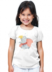 T-Shirt Fille Dumbo Watercolor