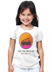 T-Shirt Fille Feel The freedom on the road