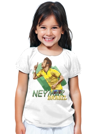 T-Shirt Fille Football Stars: Neymar Jr - Brasil