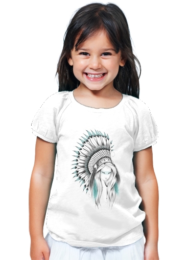 T-Shirt Fille Indian Headdress