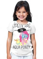 T-Shirt Fille Je peux pas jai aqua poney girly