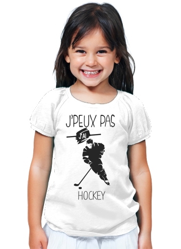 T-Shirt Fille Je peux pas j'ai hockey sur glace