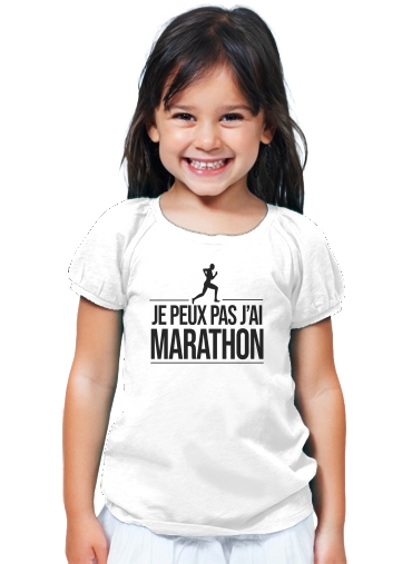 T-Shirt Fille Je peux pas j'ai marathon