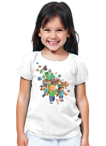 T-Shirt Fille Minecraft Creeper Forest