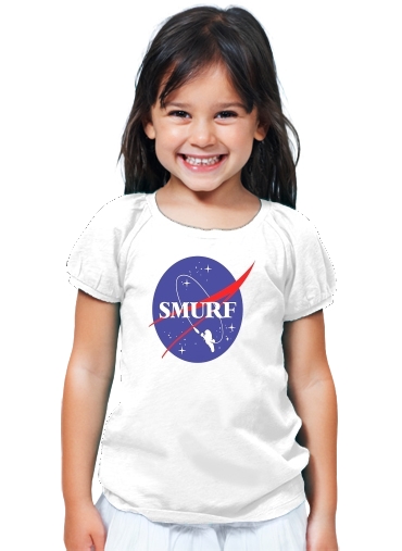 T-Shirt Fille Nasa Parodie Smurfs in Space