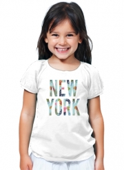 T-Shirt Fille New York en Fleurs