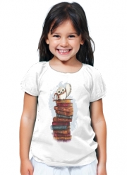 T-Shirt Fille Owl and Books